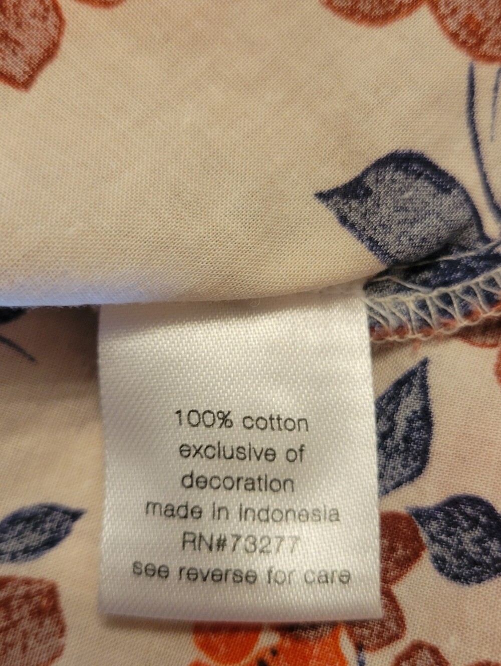 Elizabeth and James Cream Blouse with Orange & Navy Floral Print - Picture 7 of 8